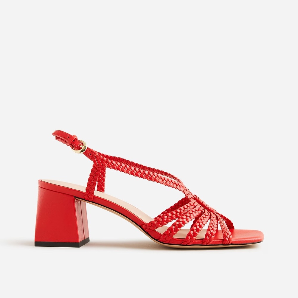 J.Crew Layne braided sandal heels in leather - Picture 4 of 7